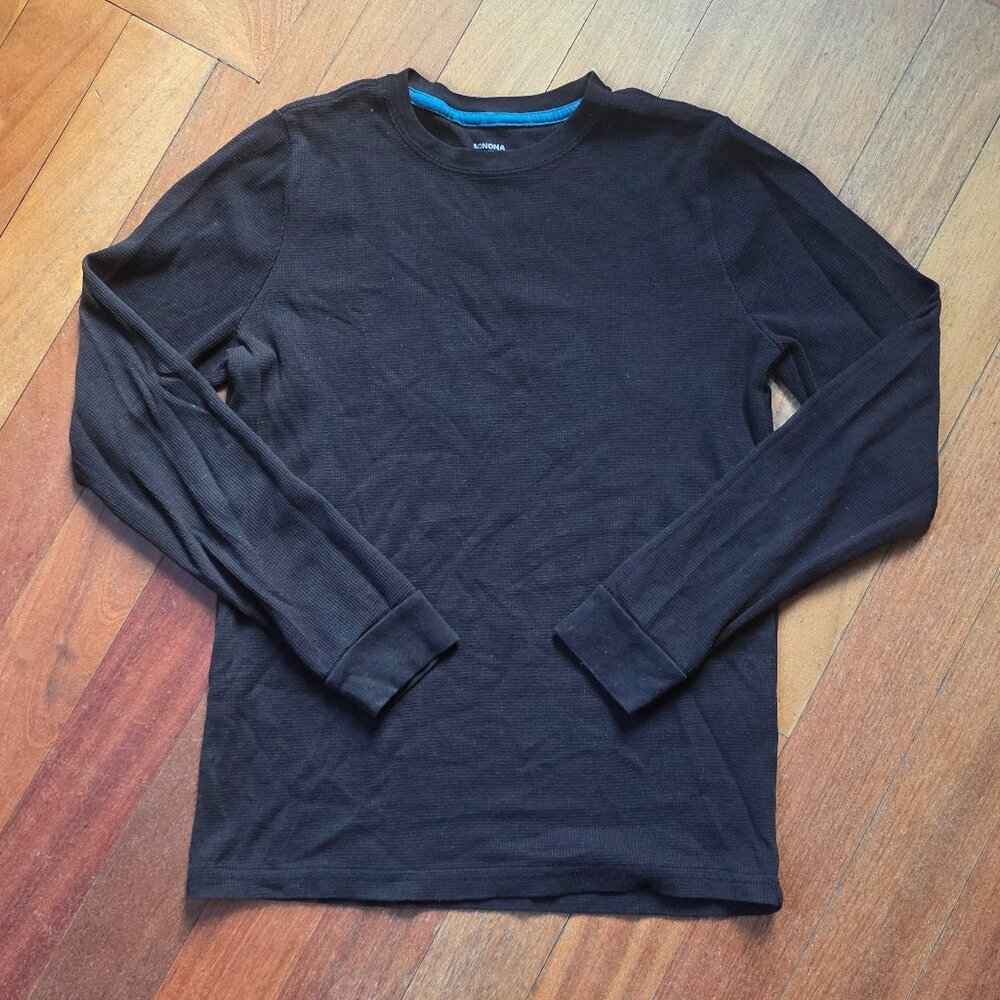 Sonoma Boys Black Waffle Knit Jersey Size XL